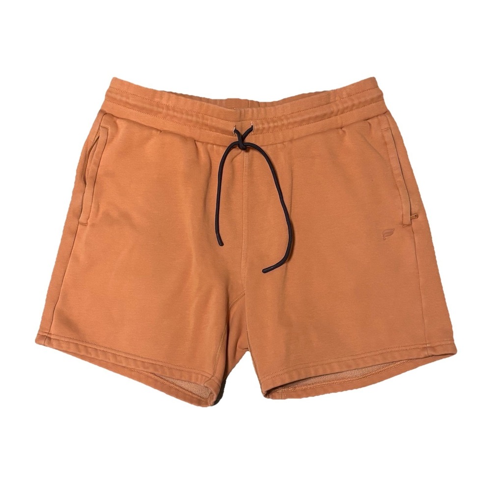 Fabletics Mens XL Orange‎ Drawstring Sweat Shorts Lounge Athletic Pocket